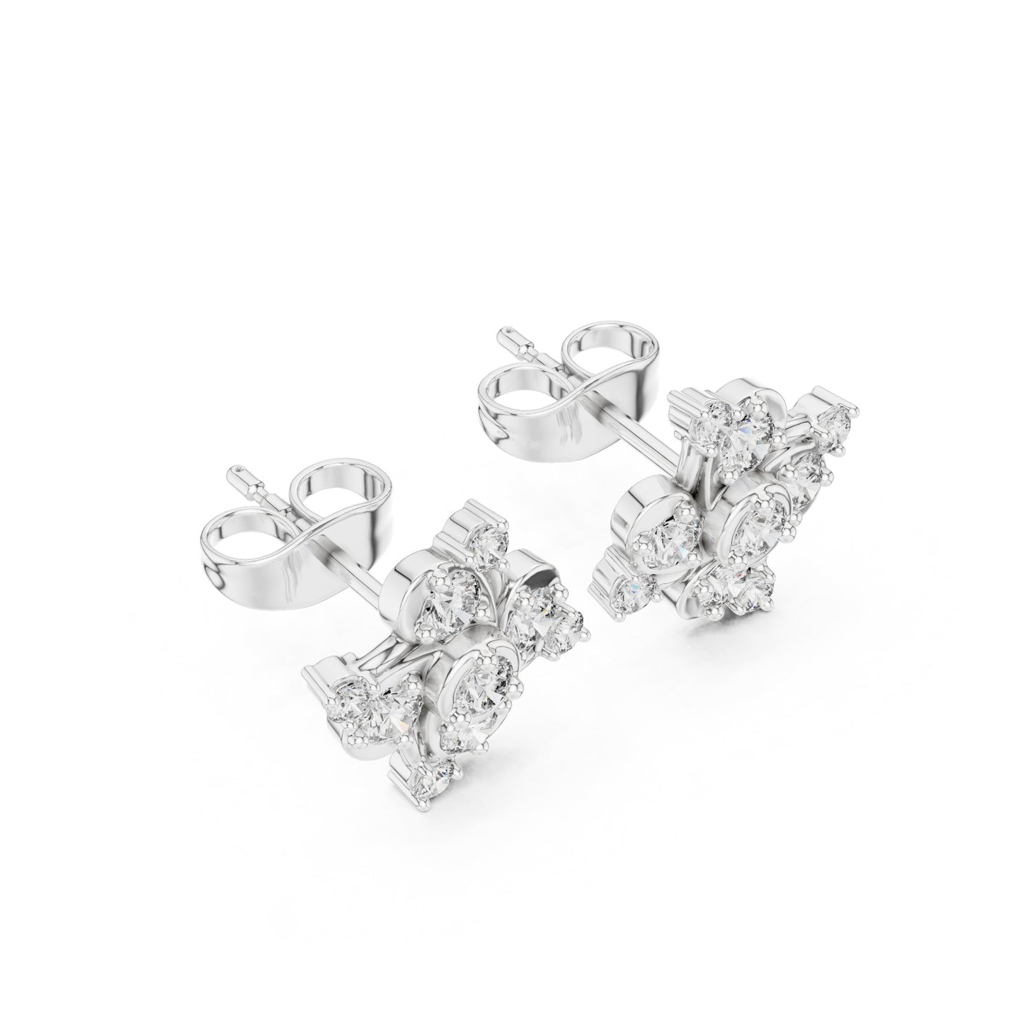 Round Cluster Lab Grown Diamond Earrings