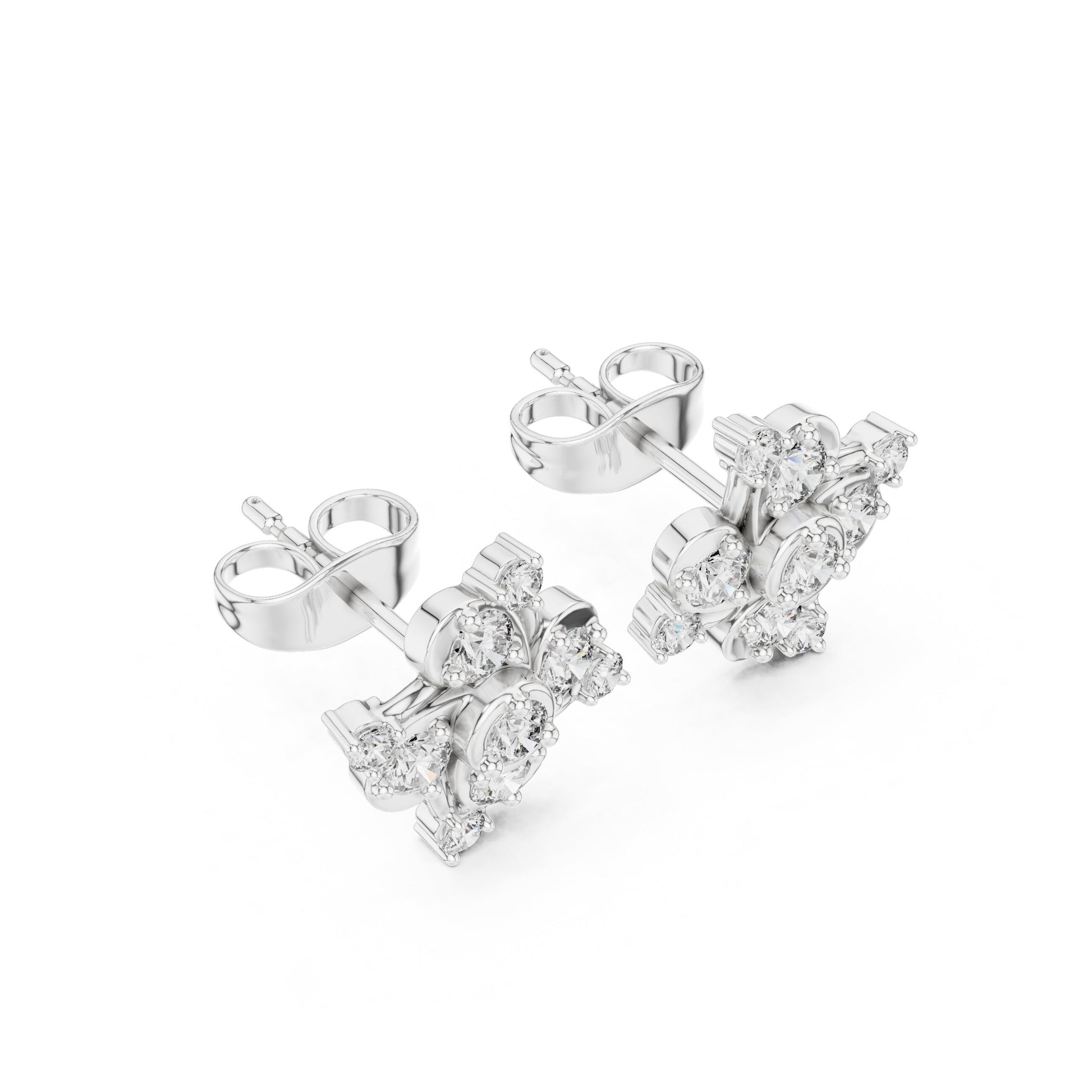 Round Cluster Lab Grown Diamond Earrings