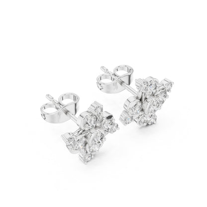 Round Cluster Lab Grown Diamond Earrings