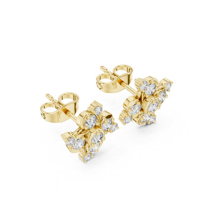 Round Cluster Lab Grown Diamond Earrings