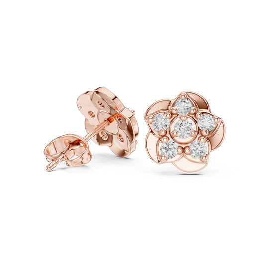 Round Cluster Lab Grown Diamond Earrings