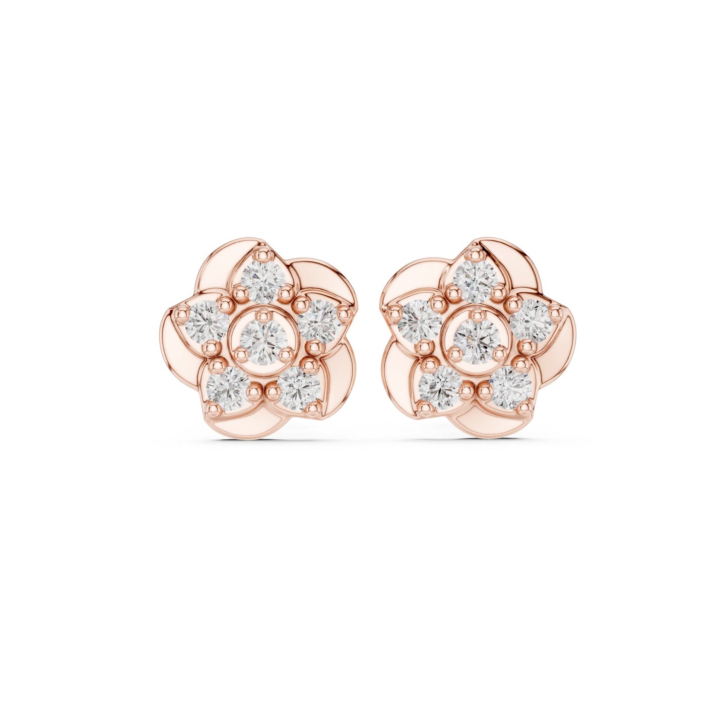 Round Cluster Lab Grown Diamond Earrings