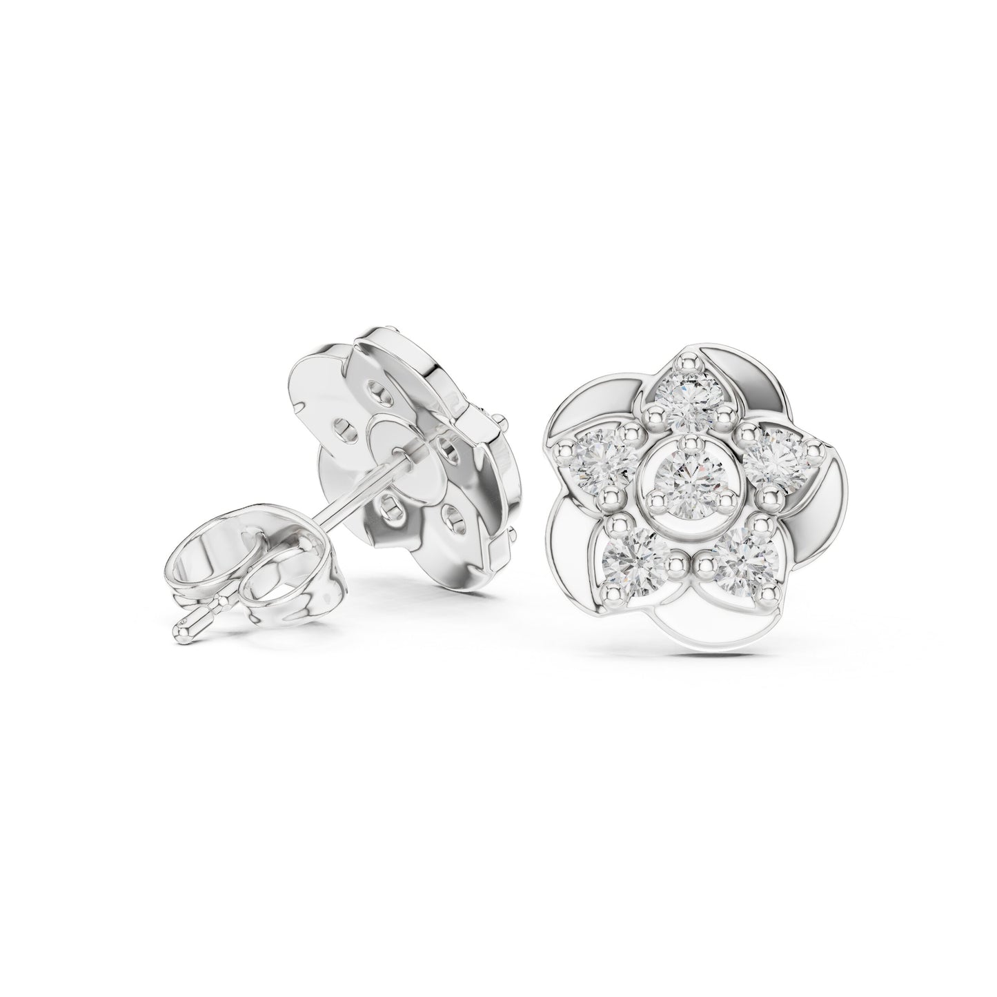 Round Cluster Lab Grown Diamond Earrings