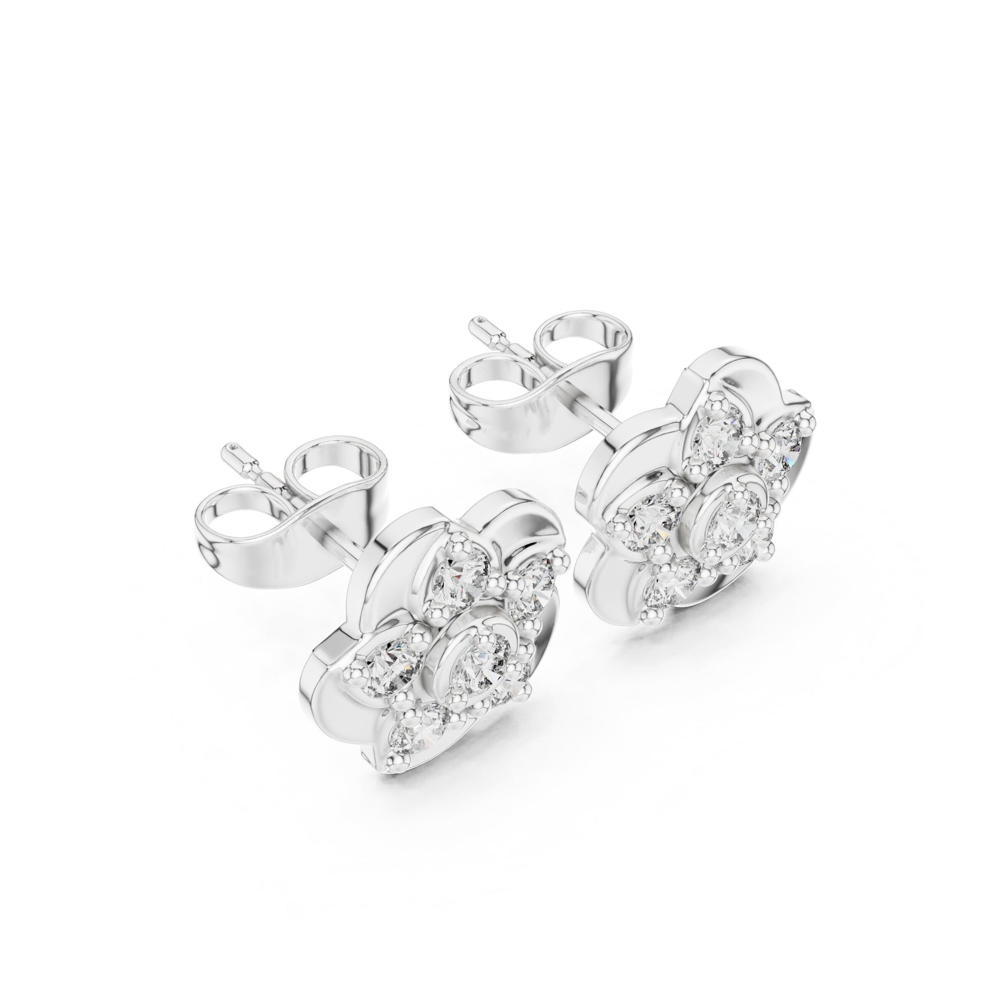 Round Cluster Lab Grown Diamond Earrings