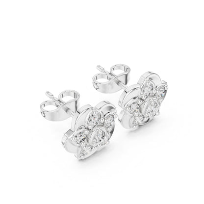 Round Cluster Lab Grown Diamond Earrings