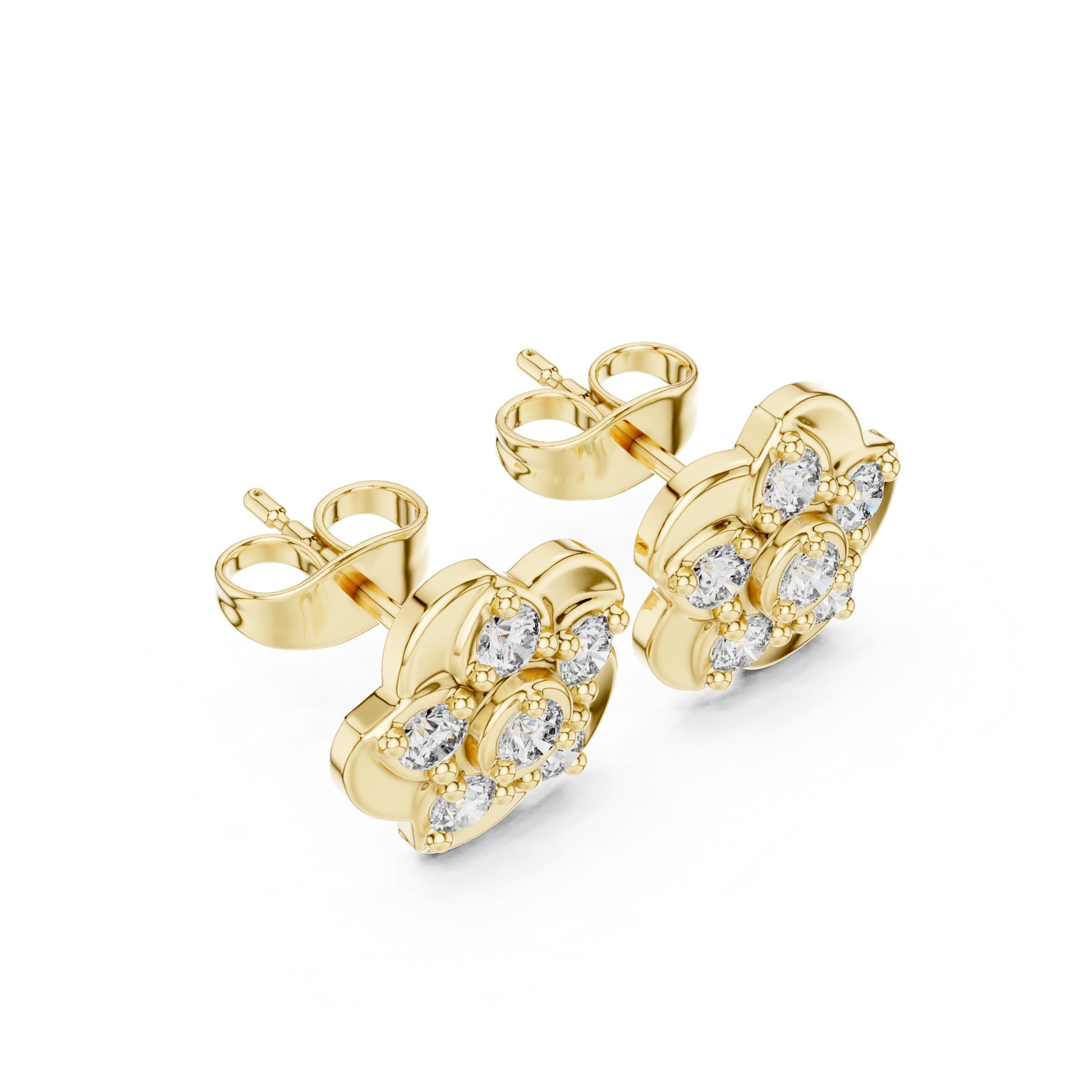 Round Cluster Lab Grown Diamond Earrings
