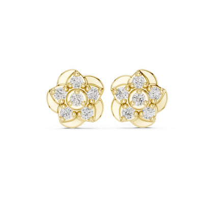 Round Cluster Lab Grown Diamond Earrings