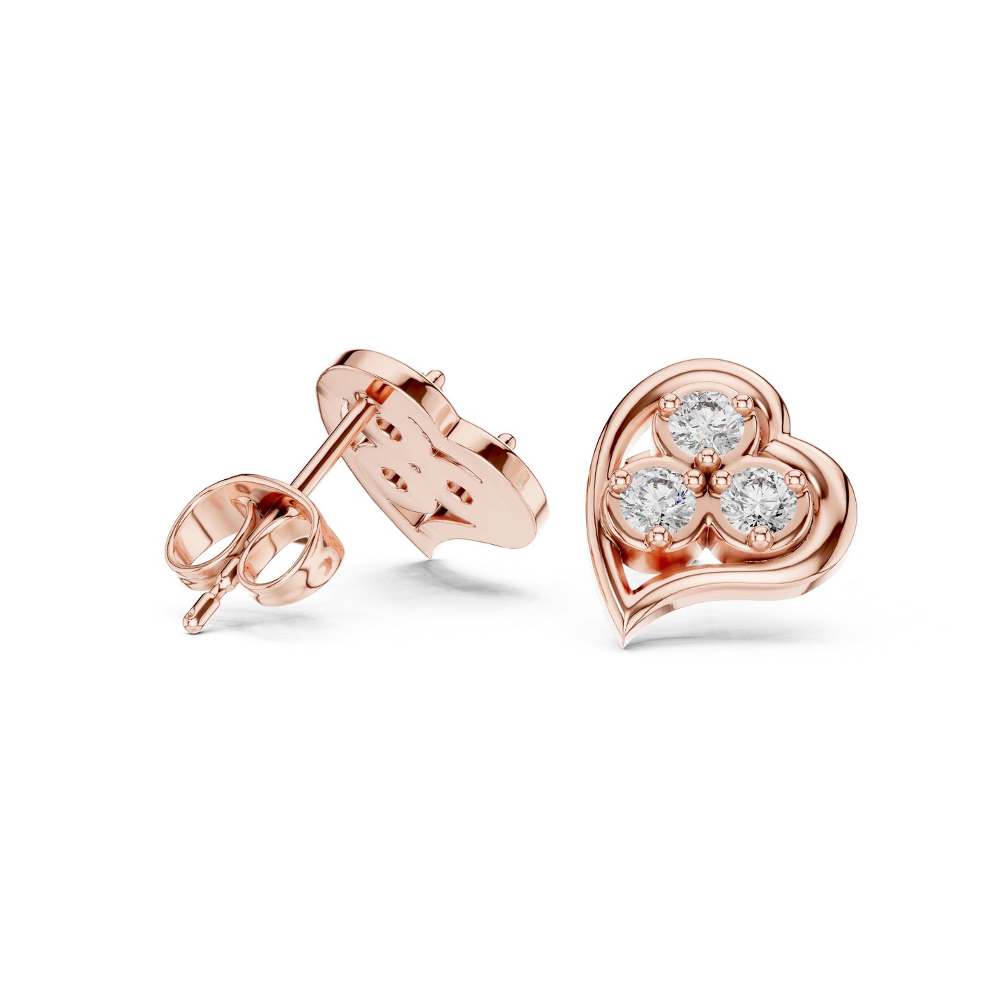 Round Stud Lab Grown Diamond Earrings