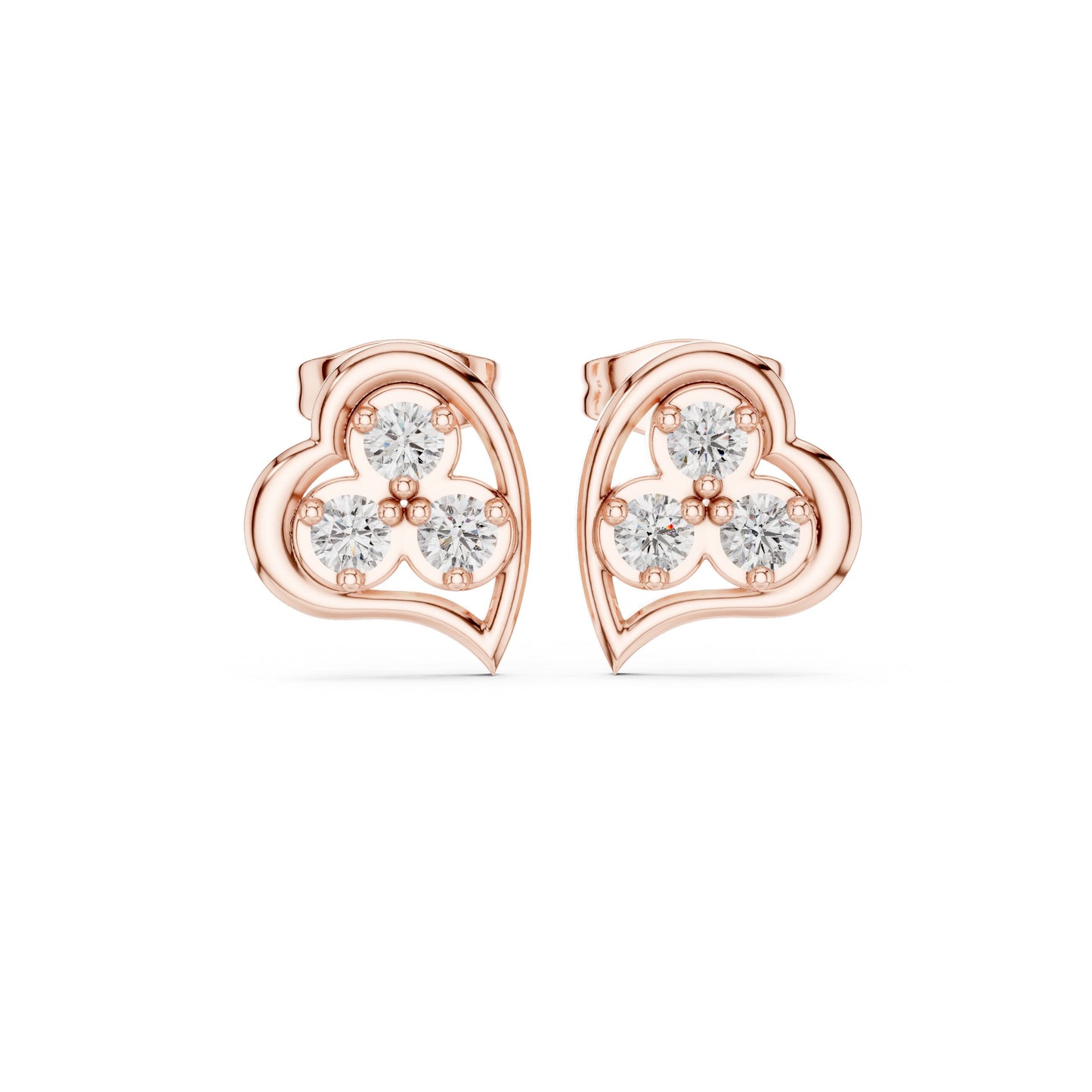 Round Stud Lab Grown Diamond Earrings