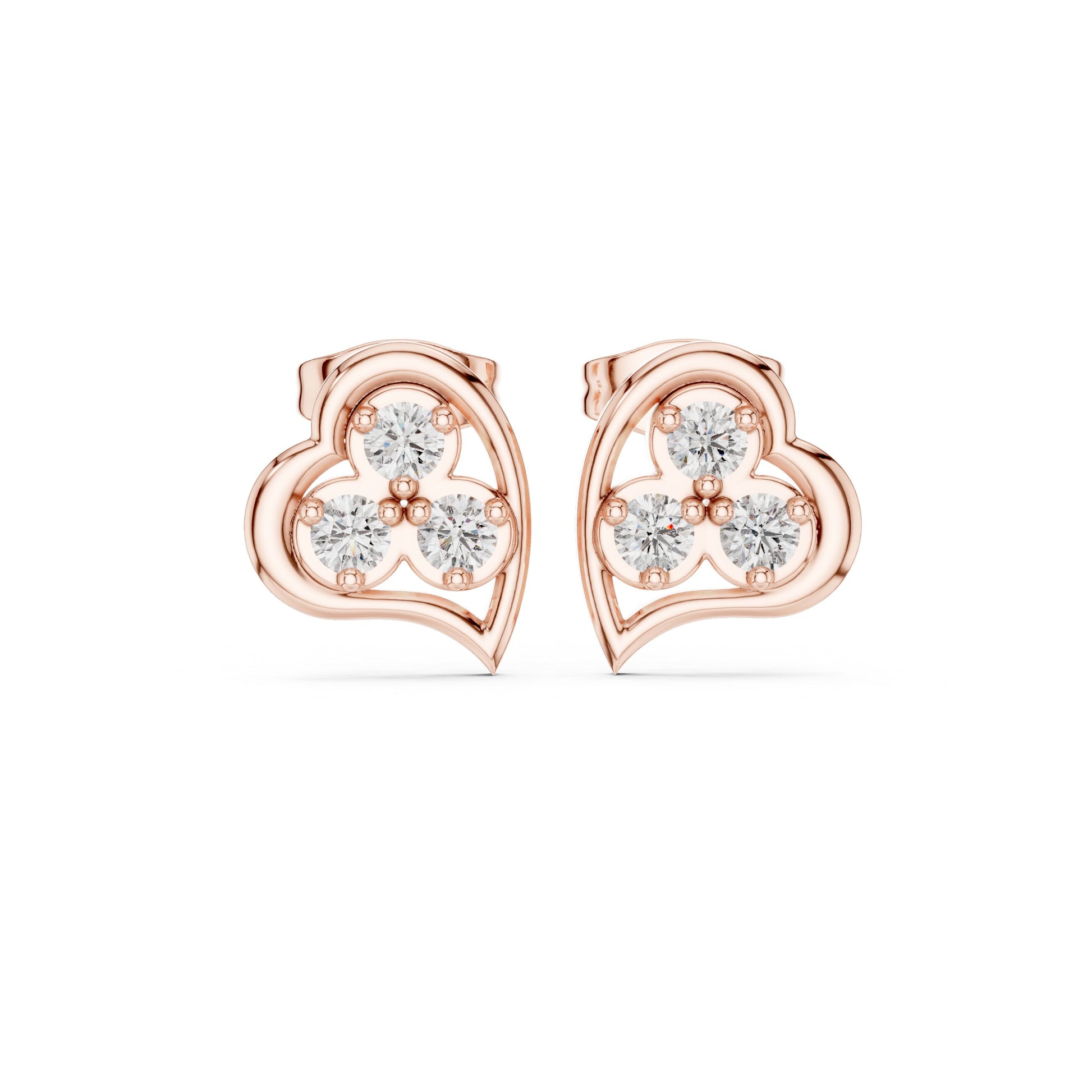 Round Stud Lab Grown Diamond Earrings
