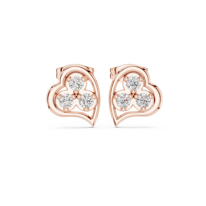 Round Stud Lab Grown Diamond Earrings