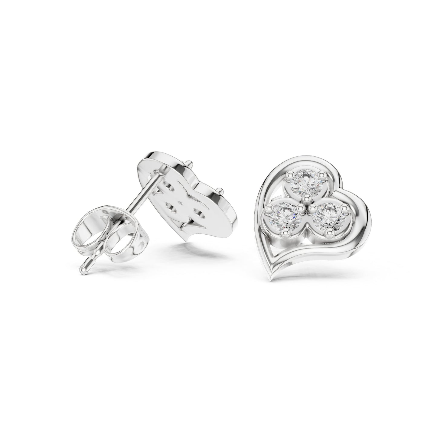Round Stud Lab Grown Diamond Earrings