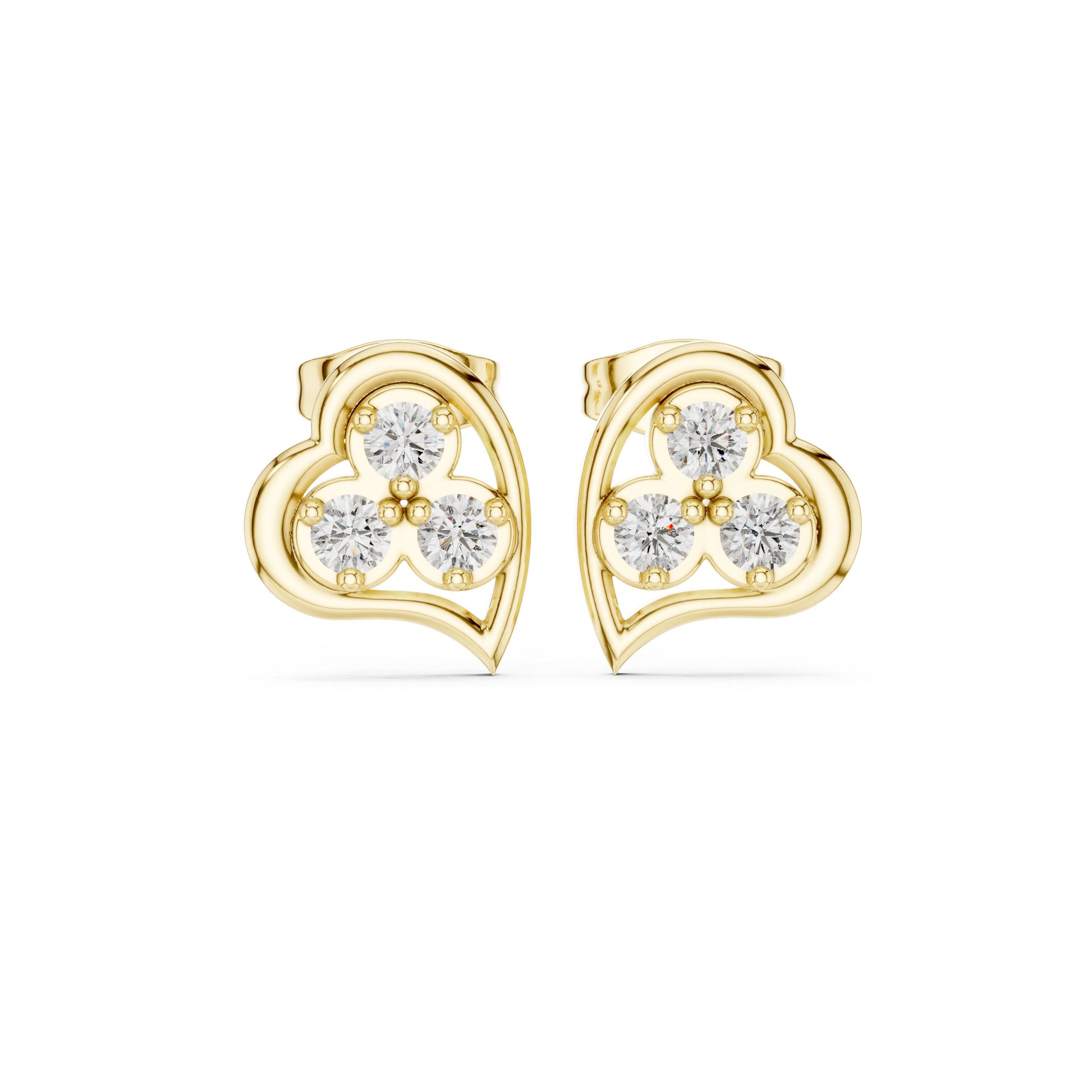 Round Stud Lab Grown Diamond Earrings