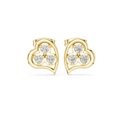 Round Stud Lab Grown Diamond Earrings