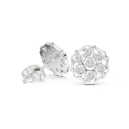 Round Cluster Lab Grown Diamond Earrings