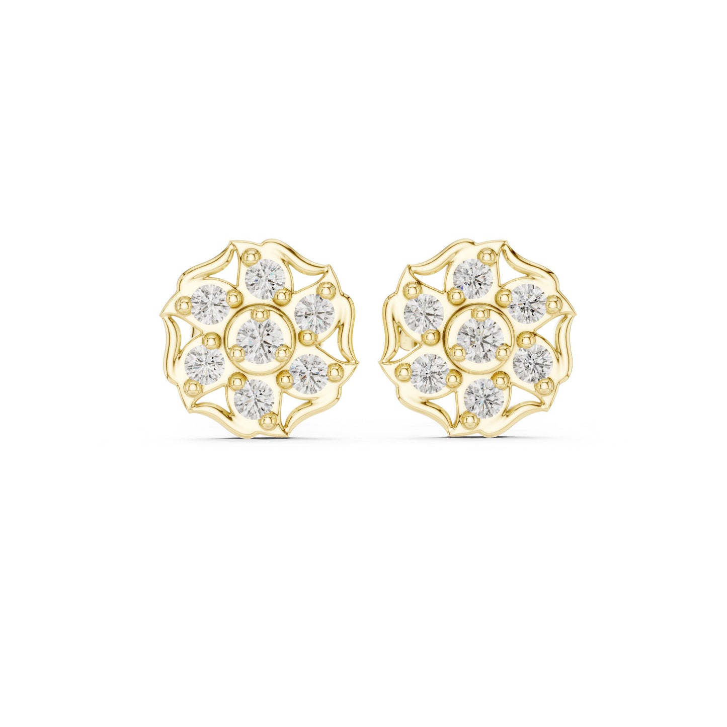 Round Cluster Lab Grown Diamond Earrings