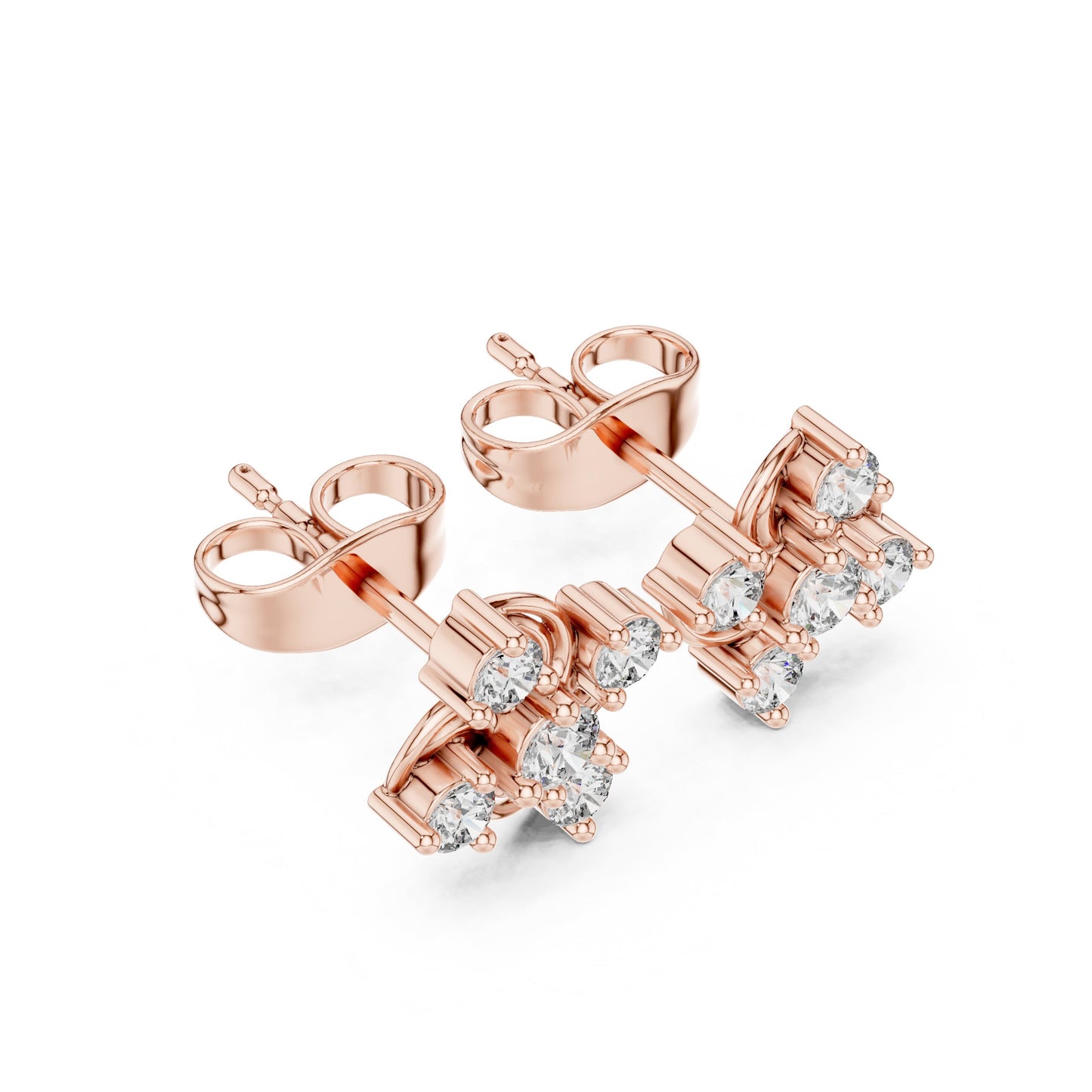 Round Cluster Lab Grown Diamond Earrings