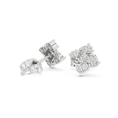 Round Cluster Lab Grown Diamond Earrings