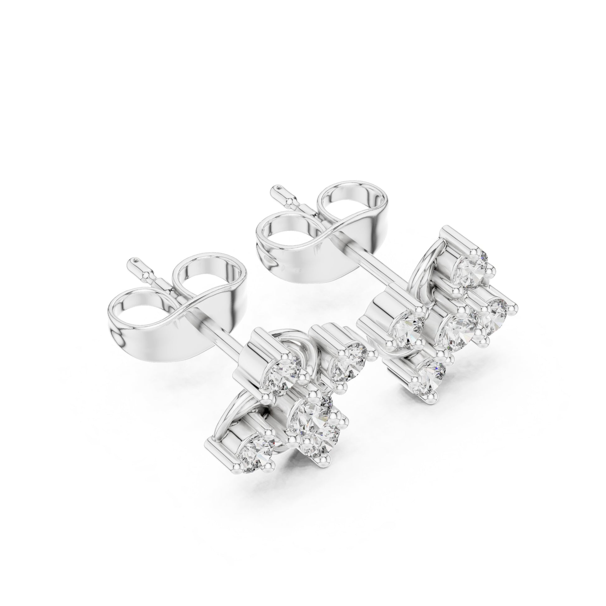 Round Cluster Lab Grown Diamond Earrings