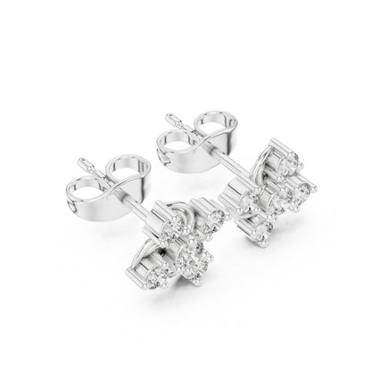 Round Cluster Lab Grown Diamond Earrings
