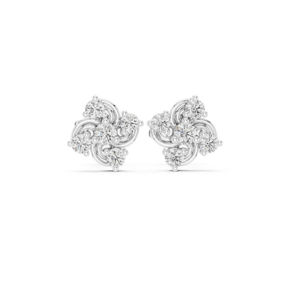 Round Cluster Lab Grown Diamond Earrings