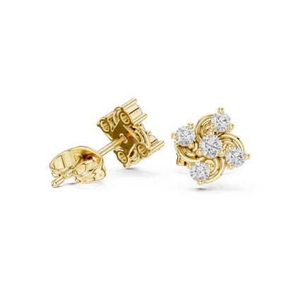 Round Cluster Lab Grown Diamond Earrings