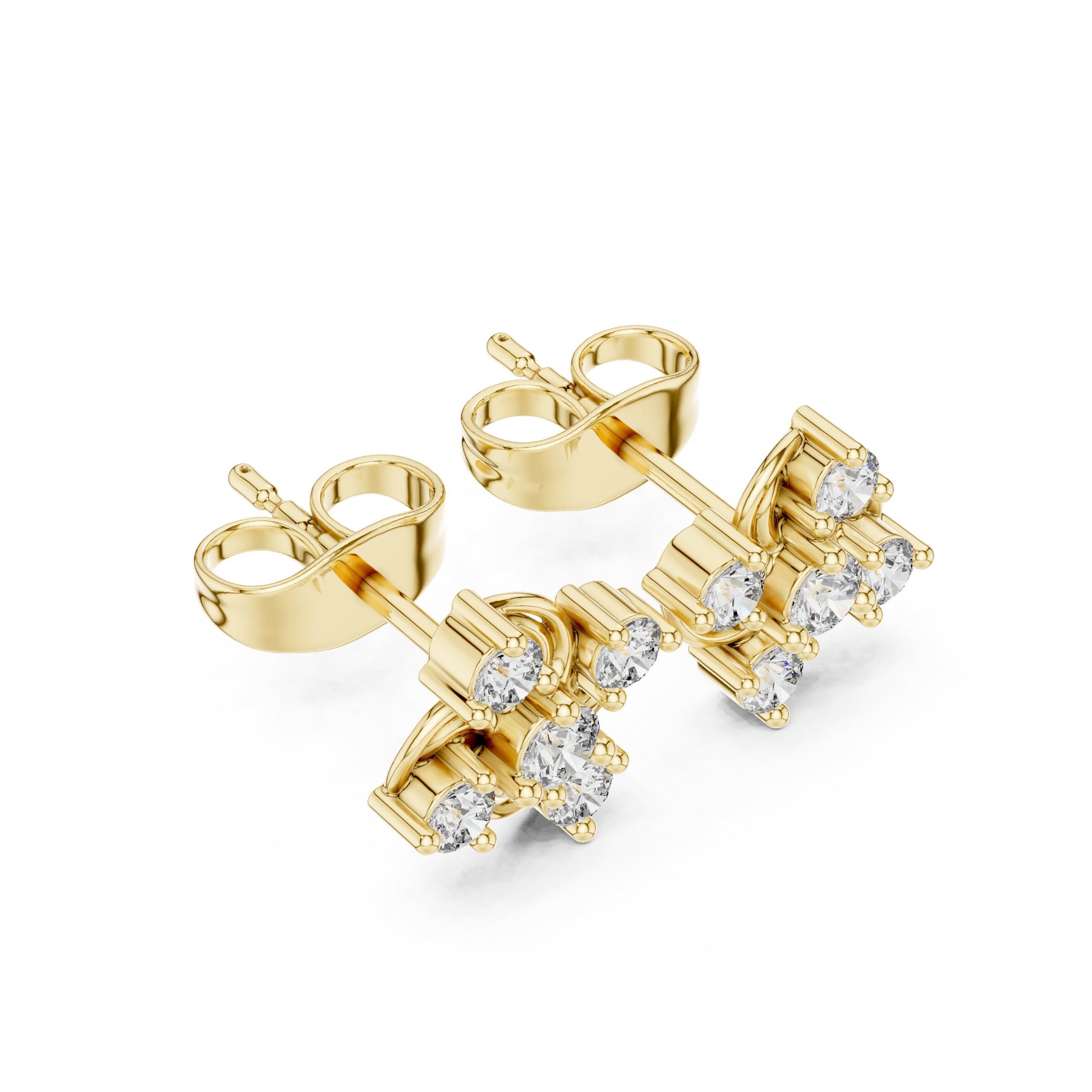 Round Cluster Lab Grown Diamond Earrings