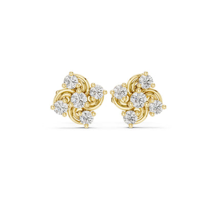 Round Cluster Lab Grown Diamond Earrings