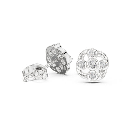 Round Cluster Lab Grown Diamond Earrings