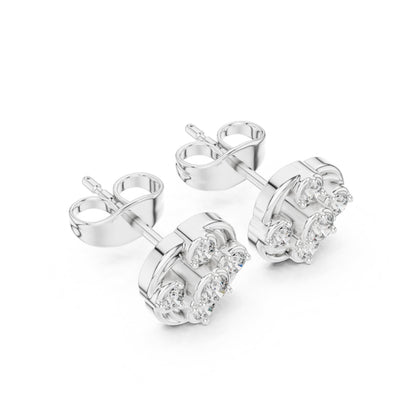 Round Cluster Lab Grown Diamond Earrings