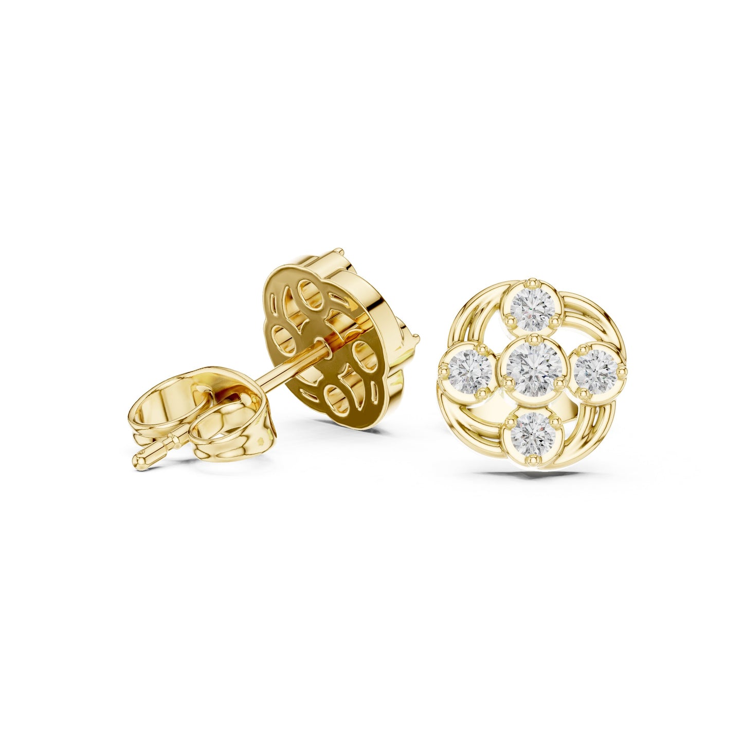 Round Cluster Lab Grown Diamond Earrings
