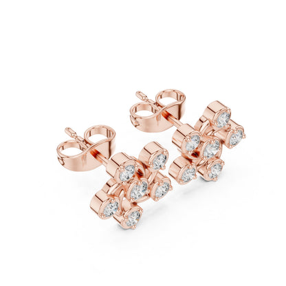 Round Cluster Lab Grown Diamond Earrings