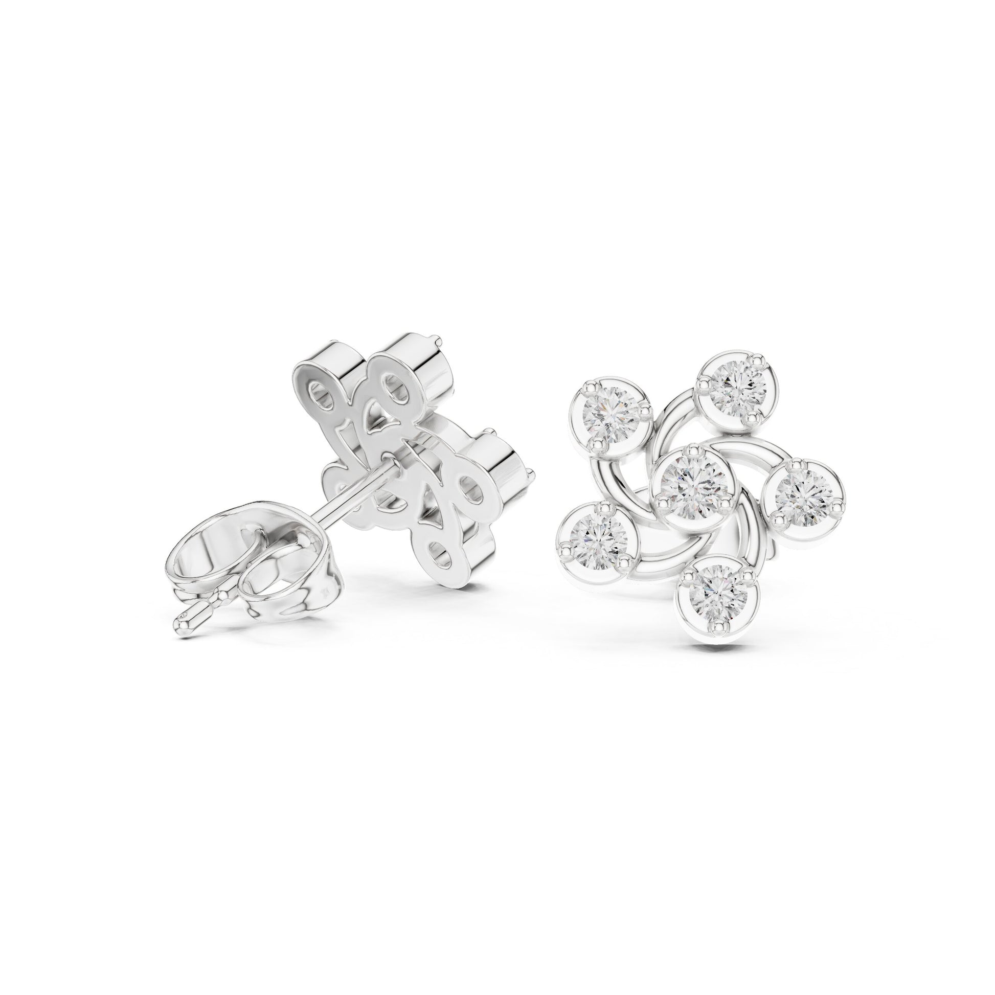 Round Cluster Lab Grown Diamond Earrings