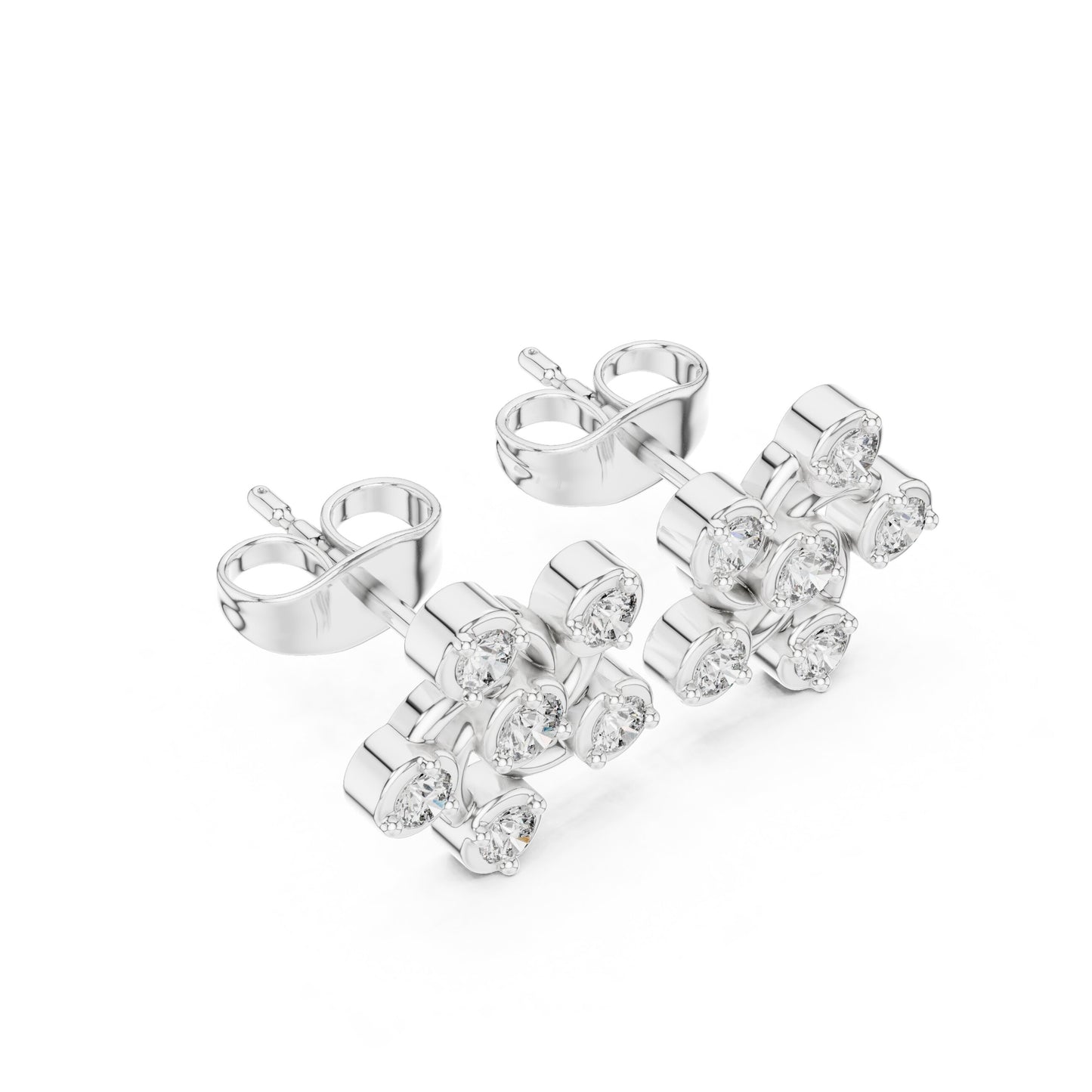 Round Cluster Lab Grown Diamond Earrings