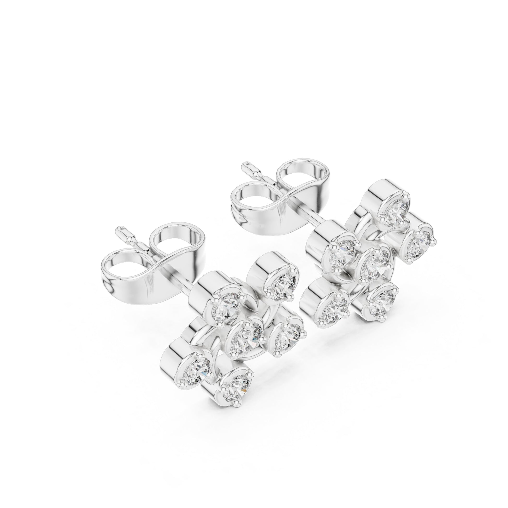 Round Cluster Lab Grown Diamond Earrings