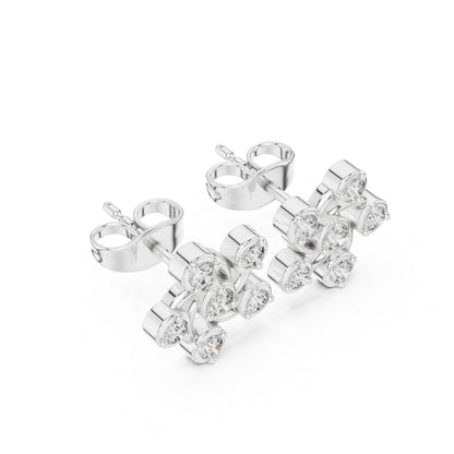 Round Cluster Lab Grown Diamond Earrings