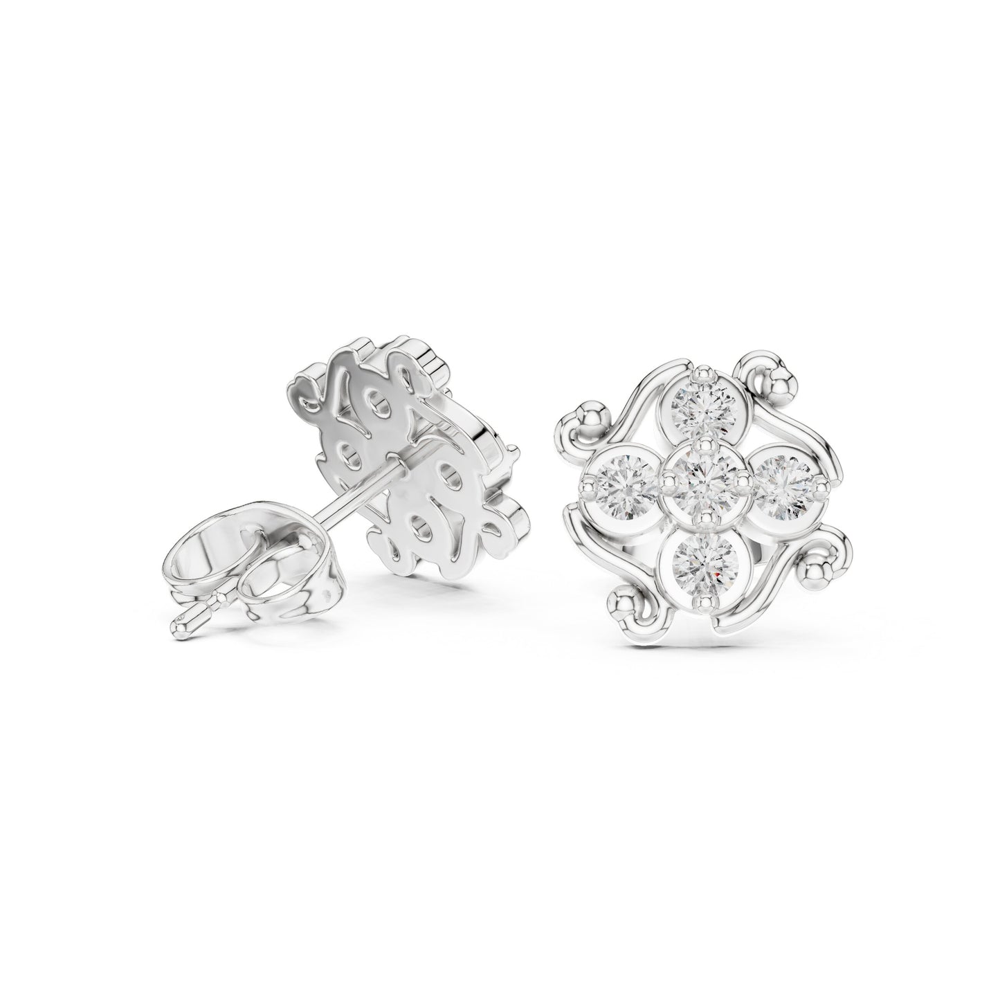 Round Stud Lab Grown Diamond Earrings
