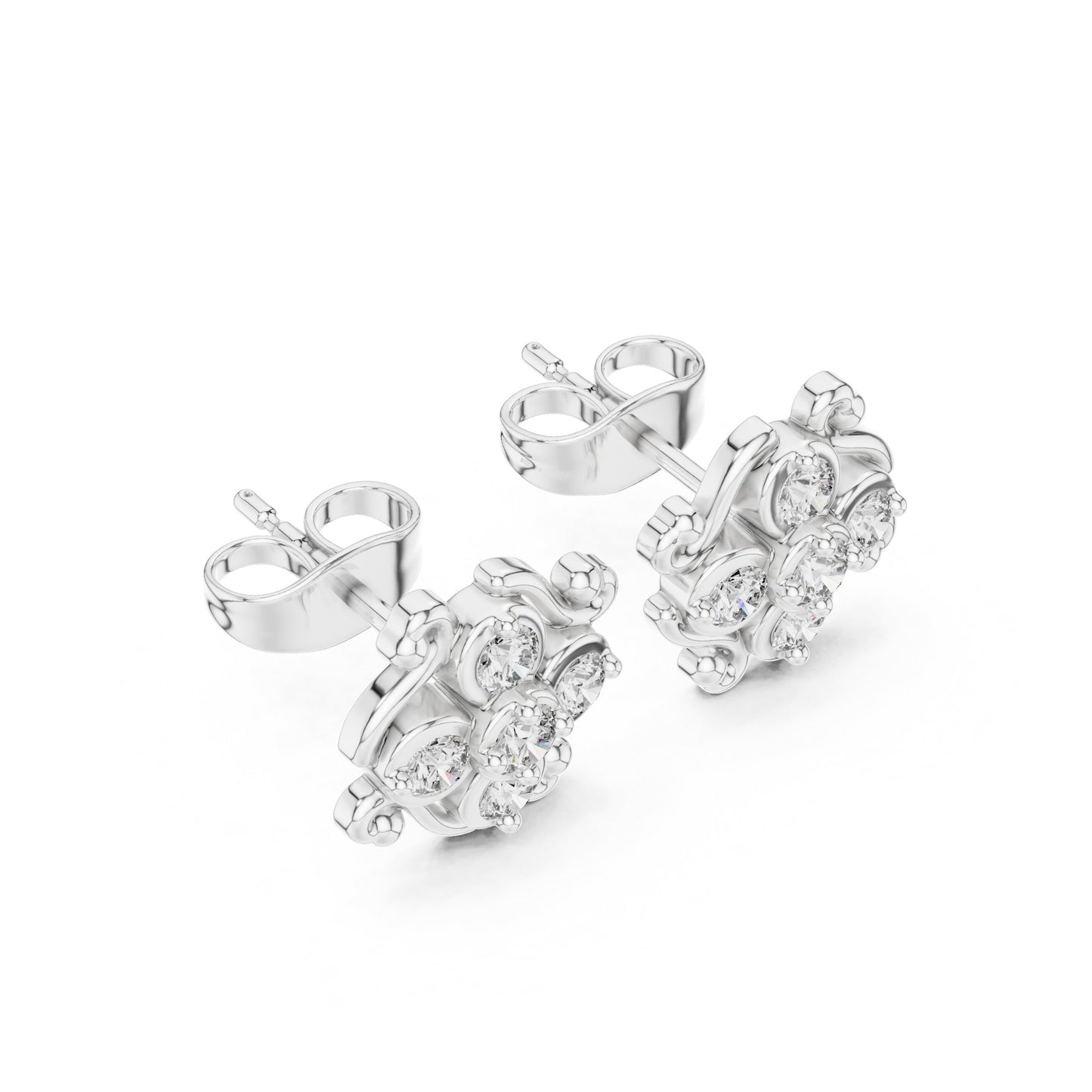Round Stud Lab Grown Diamond Earrings