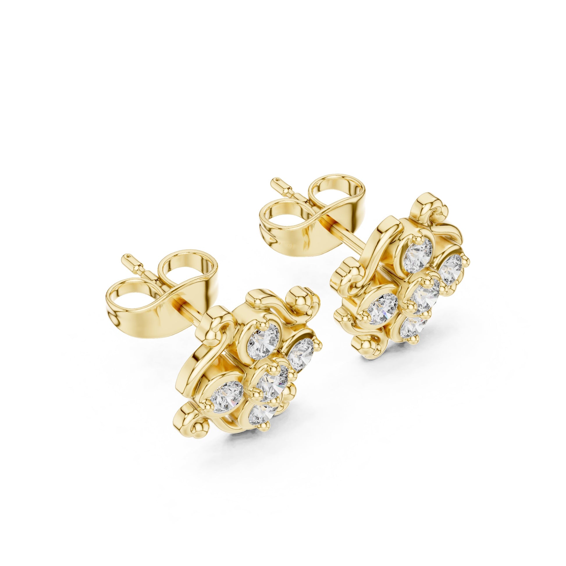 Round Stud Lab Grown Diamond Earrings