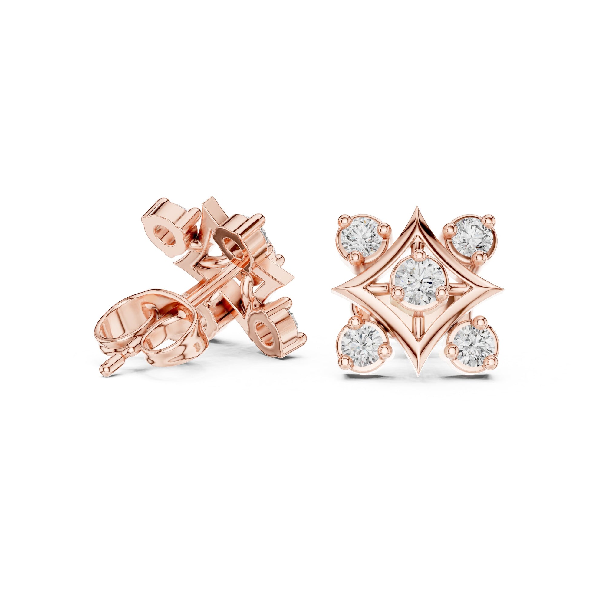 Round Stud Lab Grown Diamond Earrings