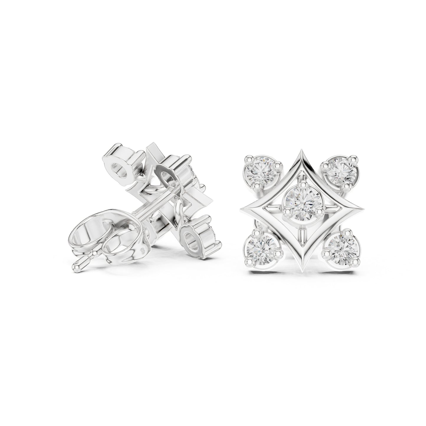 Round Stud Lab Grown Diamond Earrings