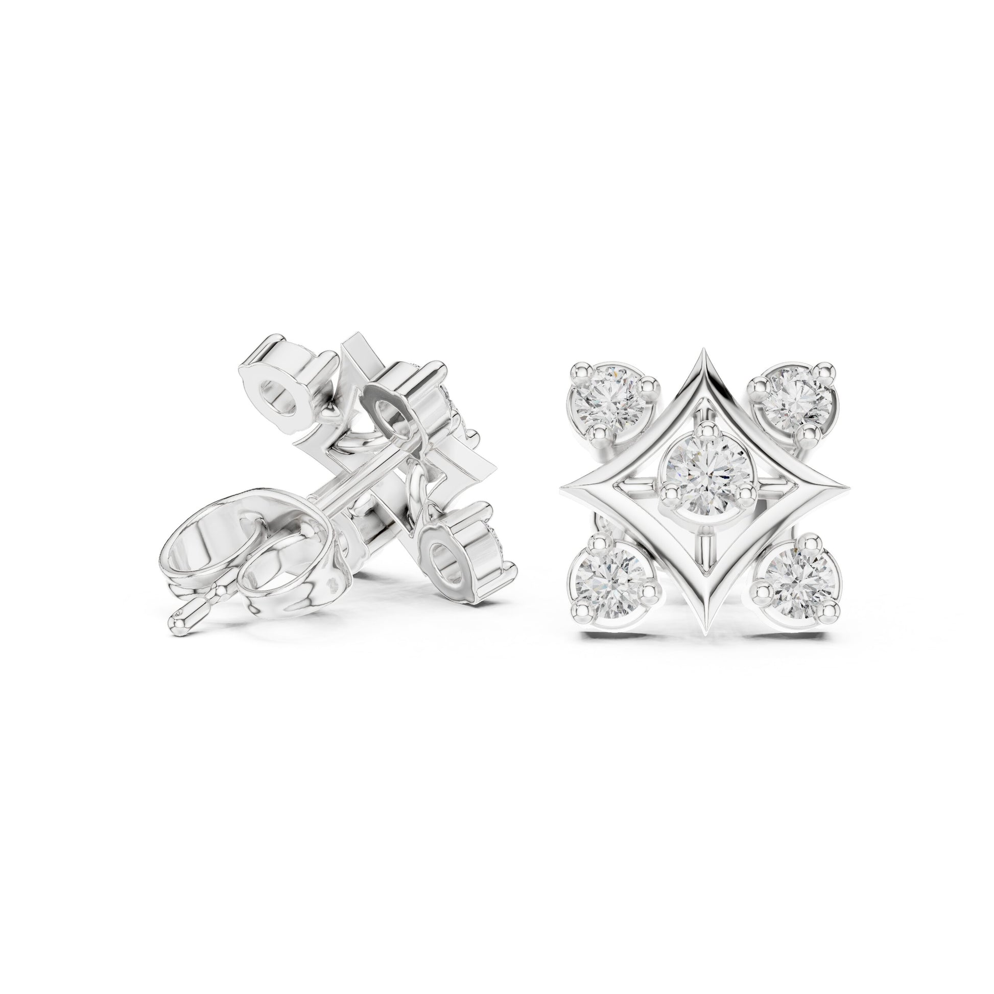 Round Stud Lab Grown Diamond Earrings