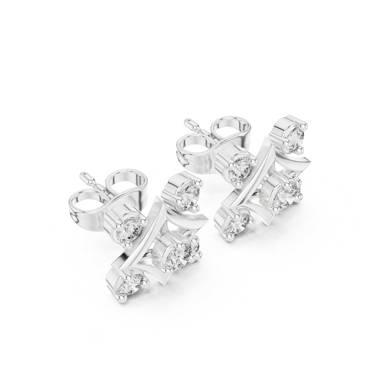 Round Stud Lab Grown Diamond Earrings