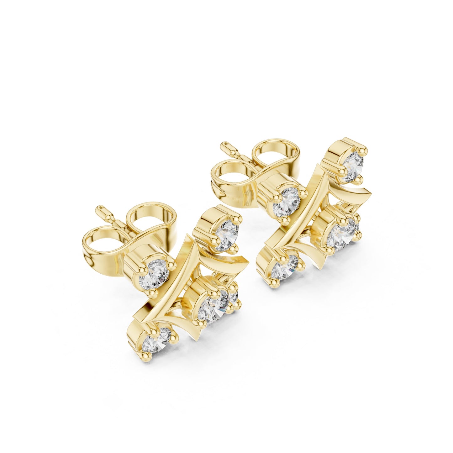 Round Stud Lab Grown Diamond Earrings