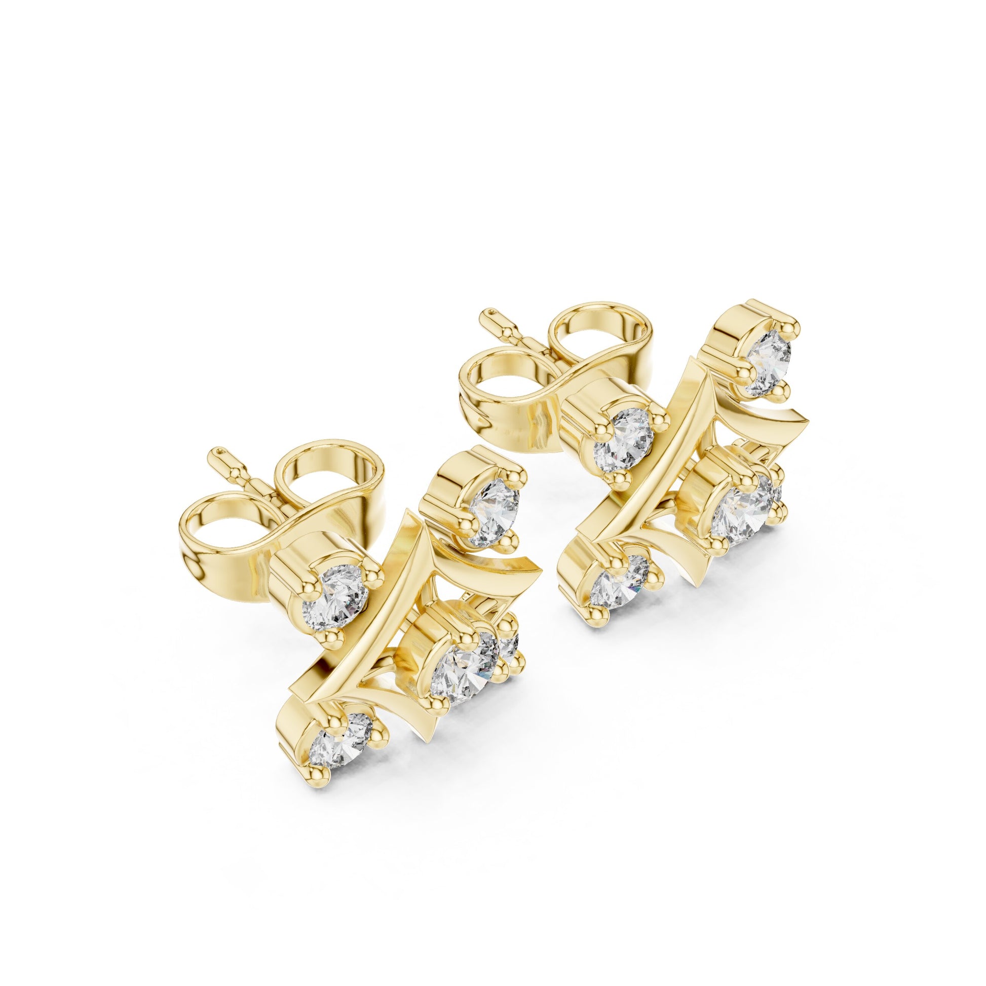 Round Stud Lab Grown Diamond Earrings