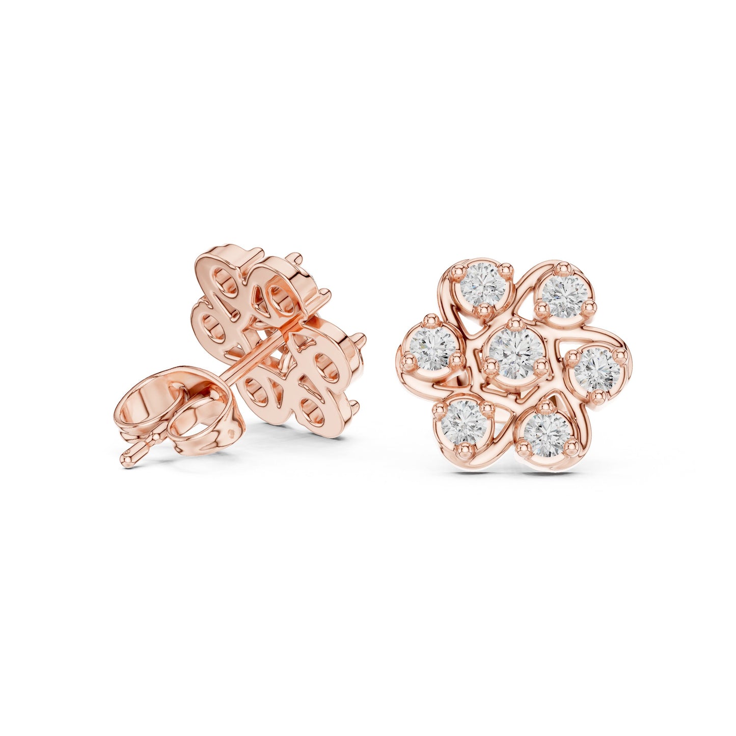 Round Cluster Lab Grown Diamond Earrings