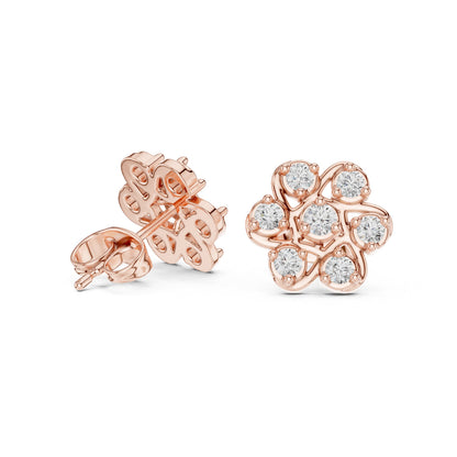 Round Cluster Lab Grown Diamond Earrings