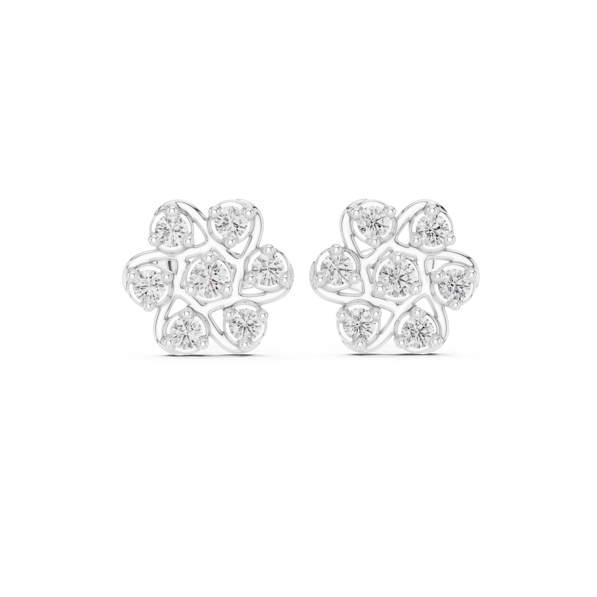 Round Cluster Lab Grown Diamond Earrings