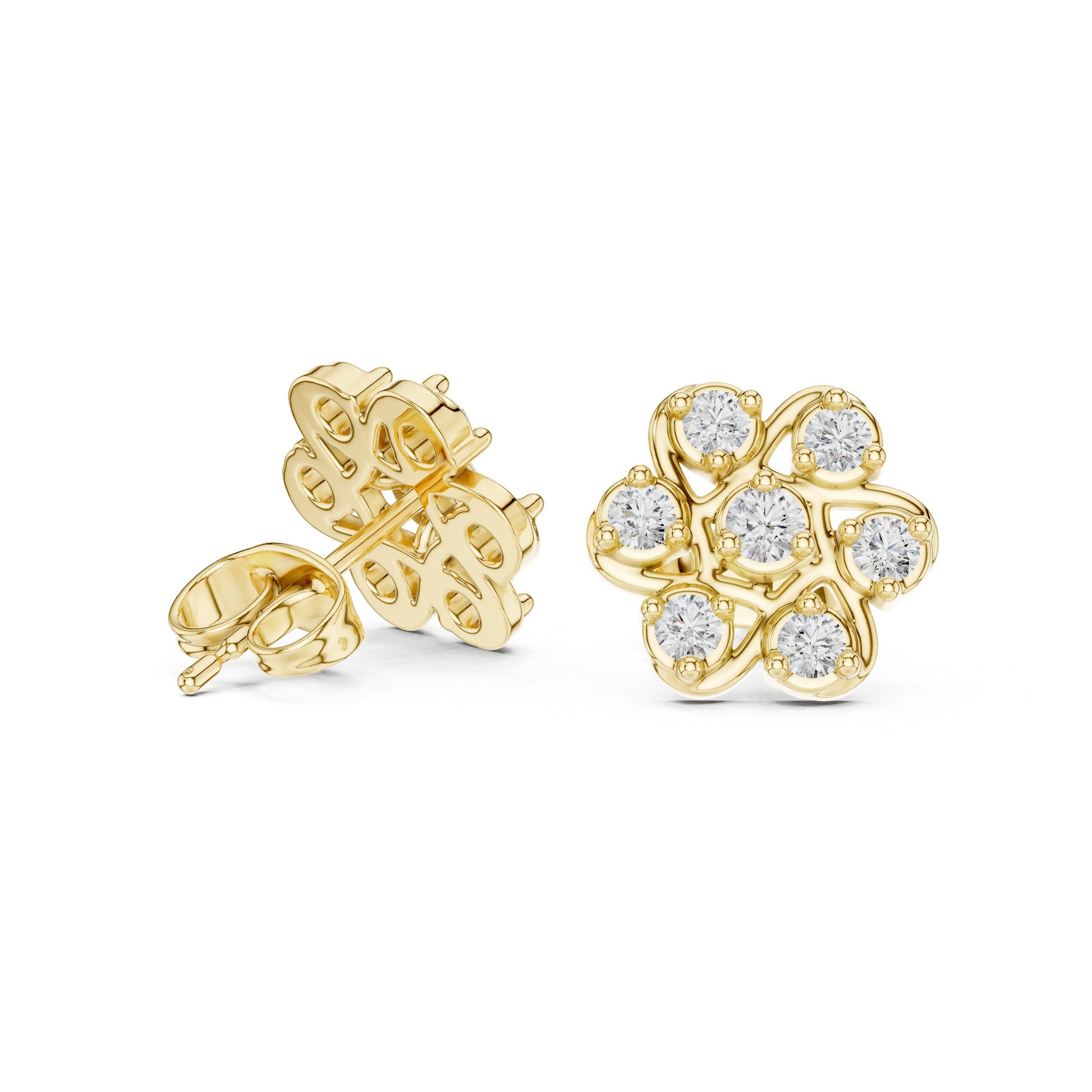 Round Cluster Lab Grown Diamond Earrings