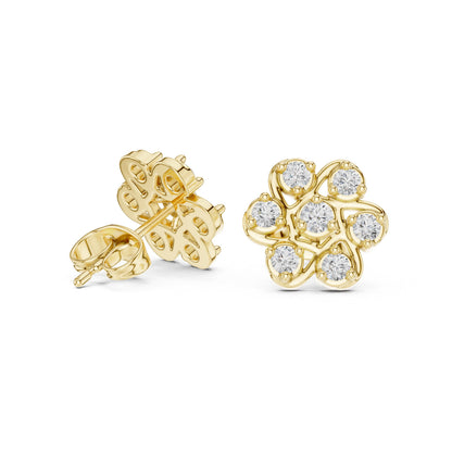 Round Cluster Lab Grown Diamond Earrings